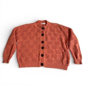 Express Women’s Orange Button-Up Knit Cardigan - Medium